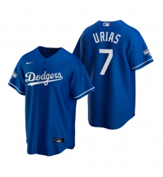 Youth Los Angeles Dodgers 7 Julio Urias Royal 2020 World Series Champions Replica Jersey