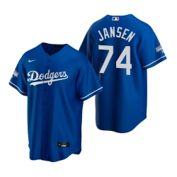 Youth Los Angeles Dodgers 74 Kenley Jansen Royal 2020 World Series Champions Replica Jersey