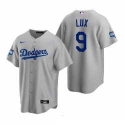 Youth Los Angeles Dodgers 9 Gavin Lux Gray 2020 World Series Champions Replica Jersey