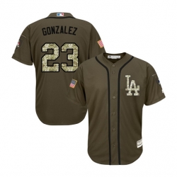 Youth Los Angeles Dodgers Adrian Gonzalez Official Green Authentic Majestic Salute to Service MLB Jersey