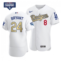 Youth Los Angeles Dodgers Kobe Bryant Gold Program White Flex Base Stitched Jersey