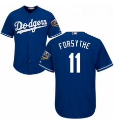Youth Majestic Los Angeles Dodgers 11 Logan Forsythe Authentic Royal Blue Alternate Cool Base 2018 World Series MLB Jersey 