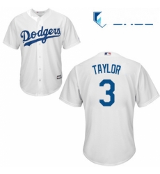 Youth Majestic Los Angeles Dodgers 3 Chris Taylor Replica White Home Cool Base MLB Jersey 