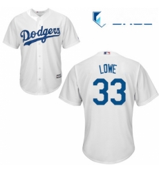 Youth Majestic Los Angeles Dodgers 33 Mark Lowe Replica White Home Cool Base MLB Jersey 