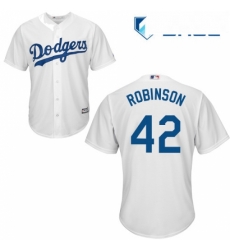 Youth Majestic Los Angeles Dodgers 42 Jackie Robinson Replica White Home Cool Base MLB Jersey