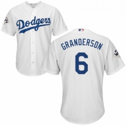 Youth Majestic Los Angeles Dodgers 6 Curtis Granderson Authentic White Home 2017 World Series Bound Cool Base MLB Jersey 