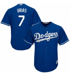 Youth Majestic Los Angeles Dodgers 7 Julio Urias Authentic Royal Blue Alternate Cool Base MLB Jersey