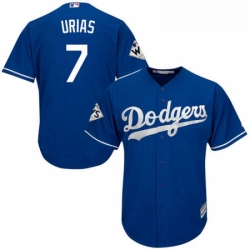 Youth Majestic Los Angeles Dodgers 7 Julio Urias Replica Royal Blue Alternate 2017 World Series Bound Cool Base MLB Jersey