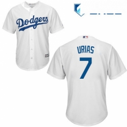 Youth Majestic Los Angeles Dodgers 7 Julio Urias Replica White Home Cool Base MLB Jersey