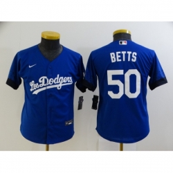 Youth Nike Los Angeles Dodgers #50 Mookie Betts Blue City Player Jersey