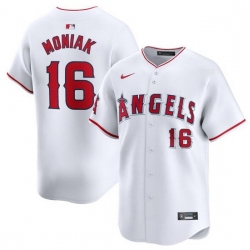 Men Los Angeles Angels 16 Mickey Moniak White Home Limited Stitched Baseball Jersey