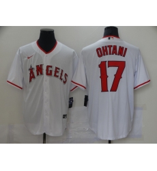 Men Los Angeles Angels 17 Shohei Ohtani Men Nike White Home 2020 Cool Base Player MLB Jersey