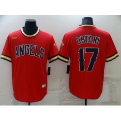 Men Los Angeles Angels 17 Shohei Ohtani Red Cool Base Stitched jersey