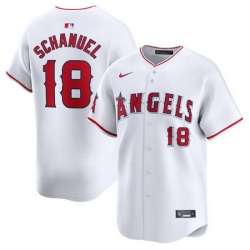 Men Los Angeles Angels 18 Nolan Schanuel White Home Limited Stitched Baseball Jersey
