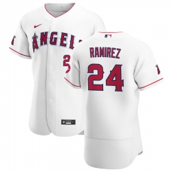 Men Los Angeles Angels 24 Noe Ramirez Men Nike White Home 2020 Flex Base Player MLB Jersey