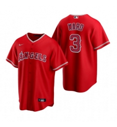 Men Los Angeles Angels 3 Waylor Ward Red Cool Base Stitched Jerse