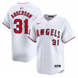 Men Los Angeles Angels 31 Tyler Anderson White Home Limited Stitched Baseball Jersey