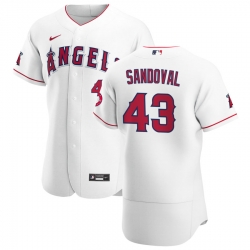 Men Los Angeles Angels 43 Patrick Sandoval Men Nike White Home 2020 Flex Base Player MLB Jersey