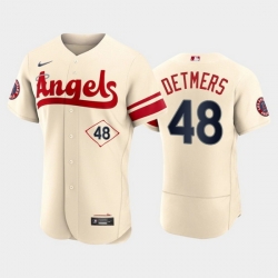 Men Los Angeles Angels 48 Reid Detmers 2022 Cream City Connect Flex Base Stitched Jerseys