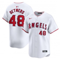 Men Los Angeles Angels 48 Reid Detmers White Home Limited Stitched Baseball Jersey