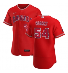 Men Los Angeles Angels 54 Jose Suarez Men Nike Red Alternate 2020 Flex Base Player MLB Jersey