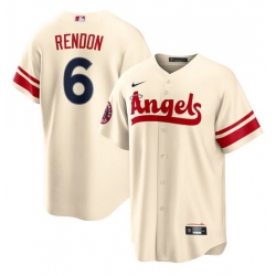 Men Los Angeles Angels 6 Anthony Rendon 2022 Cream City Connect Cool Base Stitched Jerseys