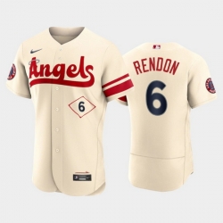Men Los Angeles Angels 6 Anthony Rendon 2022 Cream City Connect Flex Base Stitched Jerseys
