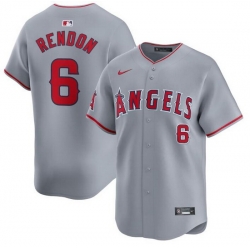 Men Los Angeles Angels 6 Anthony Rendon Grey Away Limited Stitched Baseball Jersey