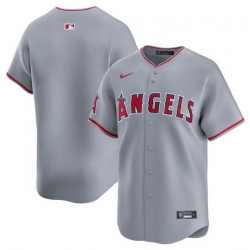 Men Los Angeles Angels Blank Grey Away Limited Stitched Baseball Jersey