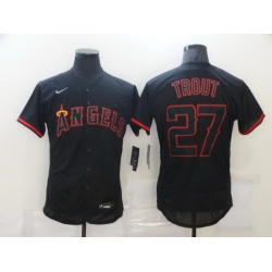 Men Los Angeles Angels of Anaheim 27 Mike Trout Lights Out Black Fashion Flexbase Nike Jersey