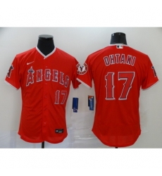 Men Nike Los Angeles Angels 17 Shohei Ohtani Red Elite Home Stitched Baseball Jersey