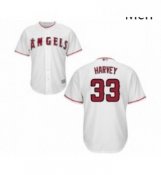 Mens Los Angeles Angels of Anaheim 33 Matt Harvey Replica White Home Cool Base Baseball Jersey 