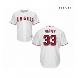 Mens Los Angeles Angels of Anaheim 33 Matt Harvey Replica White Home Cool Base Baseball Jersey 