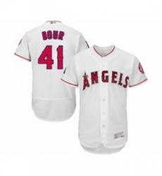 Mens Los Angeles Angels of Anaheim 41 Justin Bour White Home Flex Base Authentic Collection Baseball Jersey