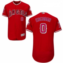 Mens Majestic Los Angeles Angels of Anaheim 0 Yunel Escobar Red Alternate Flexbase Authentic Collection MLB Jersey