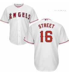 Mens Majestic Los Angeles Angels of Anaheim 16 Huston Street Replica White Home Cool Base MLB Jersey
