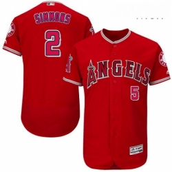 Mens Majestic Los Angeles Angels of Anaheim 2 Andrelton Simmons Authentic Red Alternate Cool Base MLB Jersey