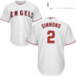 Mens Majestic Los Angeles Angels of Anaheim 2 Andrelton Simmons Replica White Home Cool Base MLB Jersey