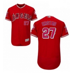 Mens Majestic Los Angeles Angels of Anaheim 27 Darin Erstad Red Alternate Flexbase Authentic Collection MLB Jersey