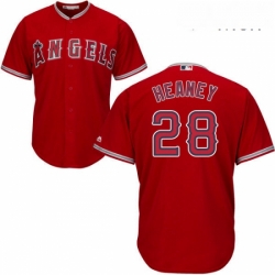Mens Majestic Los Angeles Angels of Anaheim 28 Andrew Heaney Replica Red Alternate Cool Base MLB Jersey