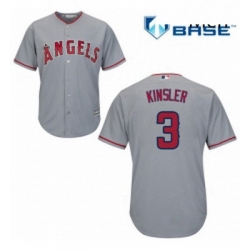Mens Majestic Los Angeles Angels of Anaheim 3 Ian Kinsler Replica Grey Road Cool Base MLB Jersey 