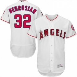 Mens Majestic Los Angeles Angels of Anaheim 32 Cam Bedrosian White Home Flex Base Authentic Collection MLB Jersey