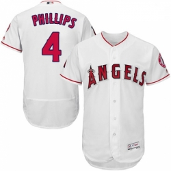 Mens Majestic Los Angeles Angels of Anaheim 4 Brandon Phillips White Flexbase Authentic Collection MLB Jersey