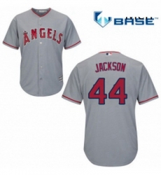 Mens Majestic Los Angeles Angels of Anaheim 44 Reggie Jackson Replica Grey Road Cool Base MLB Jersey