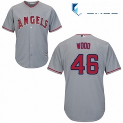 Mens Majestic Los Angeles Angels of Anaheim 46 Blake Wood Replica Grey Road Cool Base MLB Jersey 