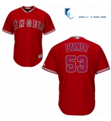 Mens Majestic Los Angeles Angels of Anaheim 53 Blake Parker Replica Red Alternate Cool Base MLB Jersey 
