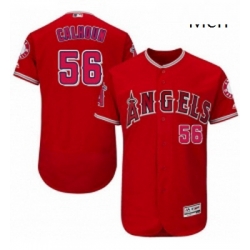 Mens Majestic Los Angeles Angels of Anaheim 56 Kole Calhoun Authentic Red Alternate Cool Base MLB Jersey