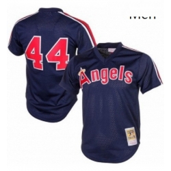 Mens Mitchell and Ness 1984 Los Angeles Angels of Anaheim 44 Reggie Jackson Authentic Navy Blue Throwback MLB Jersey