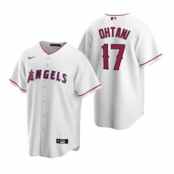 Mens Nike Los Angeles Angels 17 Shohei Ohtani White Home Stitched Baseball Jersey