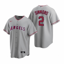 Mens Nike Los Angeles Angels 2 Andrelton Simmons Gray Road Stitched Baseball Jerse